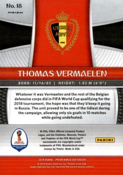 2018 Panini Prizm FIFA World Cup - Green & Orange Wave Prizm #18 Thomas Vermaelen Back