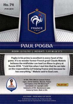 2018 Panini Prizm FIFA World Cup - Green & Orange Wave Prizm #74 Paul Pogba Back