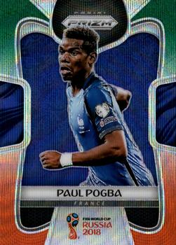 2018 Panini Prizm FIFA World Cup - Green & Orange Wave Prizm #74 Paul Pogba Front