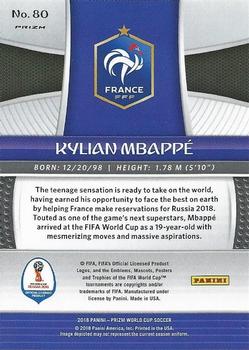 2018 Panini Prizm FIFA World Cup - Green & Orange Wave Prizm #80 Kylian Mbappé Back