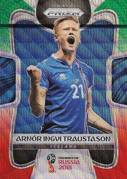 2018 Panini Prizm FIFA World Cup - Green & Orange Wave Prizm #102 Arnor Ingvi Traustason Front