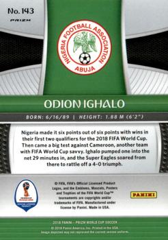2018 Panini Prizm FIFA World Cup - Green & Orange Wave Prizm #143 Odion Ighalo Back