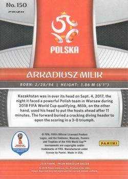 2018 Panini Prizm FIFA World Cup - Green & Orange Wave Prizm #150 Arkadiusz Milik Back
