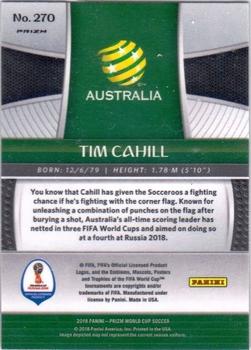 2018 Panini Prizm FIFA World Cup - Green & Orange Wave Prizm #270 Tim Cahill Back