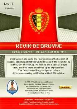 2018 Panini Prizm FIFA World Cup - Red & Blue Wave Prizm #17 Kevin De Bruyne Back