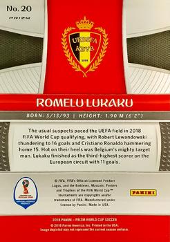 2018 Panini Prizm FIFA World Cup - Red & Blue Wave Prizm #20 Romelu Lukaku Back