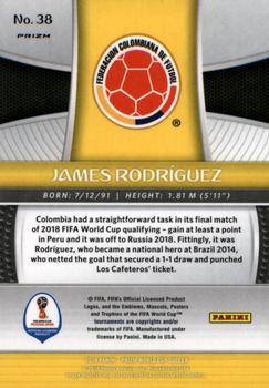 2018 Panini Prizm FIFA World Cup - Red & Blue Wave Prizm #38 James Rodriguez Back