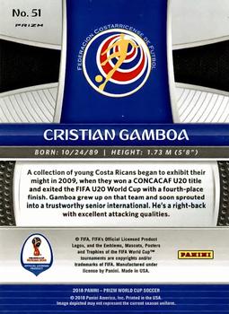 2018 Panini Prizm FIFA World Cup - Red & Blue Wave Prizm #51 Cristian Gamboa Back
