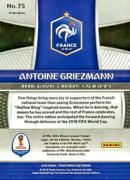 2018 Panini Prizm FIFA World Cup - Red & Blue Wave Prizm #75 Antoine Griezmann Back
