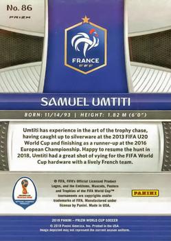 2018 Panini Prizm FIFA World Cup - Red & Blue Wave Prizm #86 Samuel Umtiti Back