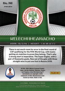 2018 Panini Prizm FIFA World Cup - Red & Blue Wave Prizm #141 Kelechi Iheanacho Back