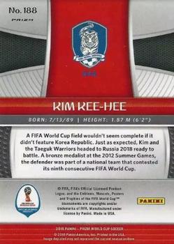2018 Panini Prizm FIFA World Cup - Red & Blue Wave Prizm #188 Kee-hee Kim Back
