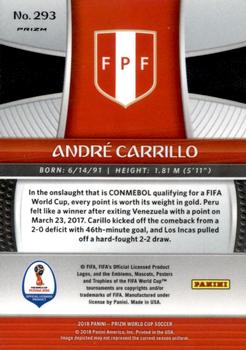 2018 Panini Prizm FIFA World Cup - Red & Blue Wave Prizm #293 Andre Carrillo Back