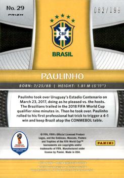 2018 Panini Prizm FIFA World Cup - Blue Prizm #29 Paulinho Back