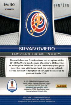 2018 Panini Prizm FIFA World Cup - Blue Prizm #50 Bryan Oviedo Back