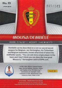 2018 Panini Prizm FIFA World Cup - Red Prizm #19 Mousa Dembele Back