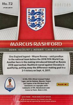 2018 Panini Prizm FIFA World Cup - Red Prizm #72 Marcus Rashford Back