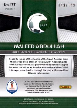 2018 Panini Prizm FIFA World Cup - Red Prizm #177 Waleed Abdullah Back
