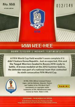 2018 Panini Prizm FIFA World Cup - Red Prizm #188 Kee-hee Kim Back