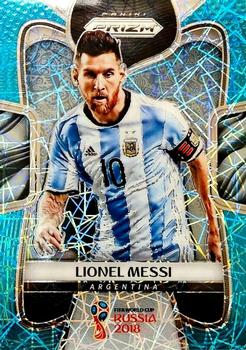 2018 Panini Prizm FIFA World Cup - Light Blue Lazer Prizm #1 Lionel Messi Front