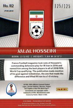2018 Panini Prizm FIFA World Cup - Light Blue Lazer Prizm #112 Jalal Hosseini Back