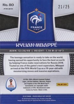 2018 Panini Prizm FIFA World Cup - Green Crystals Prizm #80 Kylian Mbappé Back