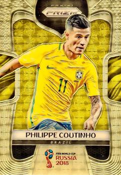 2018 Panini Prizm FIFA World Cup - Gold Power Prizm #28 Philippe Coutinho Front