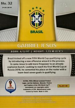 2018 Panini Prizm FIFA World Cup - Gold Power Prizm #32 Gabriel Jesus Back