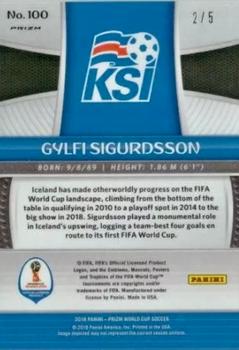2018 Panini Prizm FIFA World Cup - Gold Power Prizm #100 Gylfi Sigurdsson Back