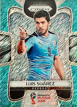 2018 Panini Prizm FIFA World Cup - Blue Shimmer Prizm #214 Luis Suarez Front