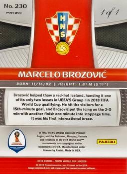 2018 Panini Prizm FIFA World Cup - Black Prizm #230 Marcelo Brozovic Back