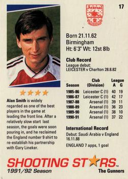1991-92 Merlin Shooting Stars UK #17 Alan Smith Back