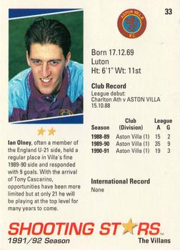 1991-92 Merlin Shooting Stars UK #33 Ian Olney Back