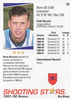 1991-92 Merlin Shooting Stars UK #52 Brian Borrows Back