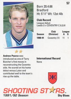 1991-92 Merlin Shooting Stars UK #57 Andrew Pearce Back