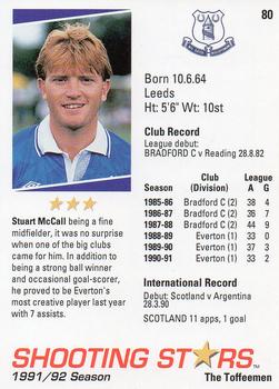 1991-92 Merlin Shooting Stars UK #80 Stuart McCall Back