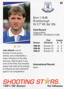 1991-92 Merlin Shooting Stars UK #82 John Ebbrell Back