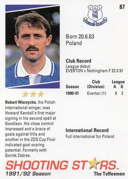 1991-92 Merlin Shooting Stars UK #87 Robert Warzycha Back