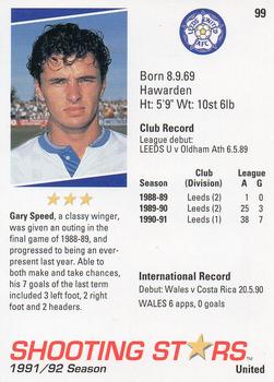 1991-92 Merlin Shooting Stars UK #99 Gary Speed Back