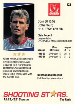 1991-92 Merlin Shooting Stars UK #123 Glenn Hysen Back