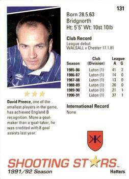 1991-92 Merlin Shooting Stars UK #131 David Preece Back