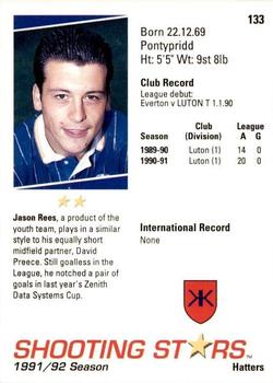 1991-92 Merlin Shooting Stars UK #133 Jason Rees Back
