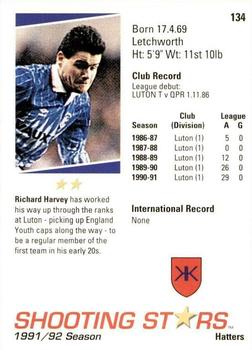 1991-92 Merlin Shooting Stars UK #134 Richard Harvey Back