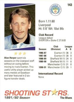 1991-92 Merlin Shooting Stars UK #143 Alan Harper Back