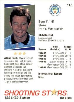 1991-92 Merlin Shooting Stars UK #147 Adrian Heath Back