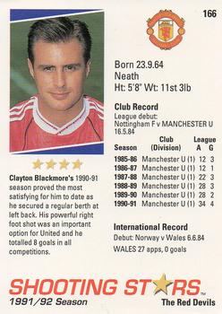 1991-92 Merlin Shooting Stars UK #166 Clayton Blackmore Back