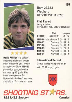 1991-92 Merlin Shooting Stars UK #180 David Phillips Back