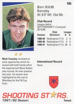 1991-92 Merlin Shooting Stars UK #185 Mark Crossley Back