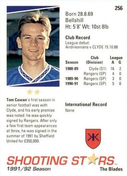 1991-92 Merlin Shooting Stars UK #256 Tom Cowan Back