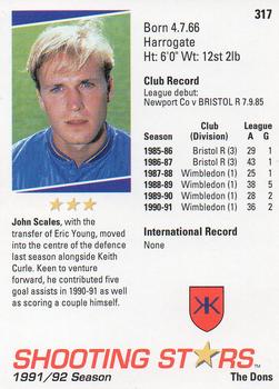 1991-92 Merlin Shooting Stars UK #317 John Scales Back